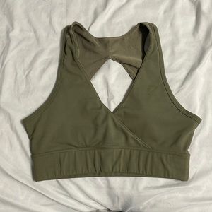 Gymshark Nikki Blackketter Season 2 Cross Back Sports Bra - Dark Olive Marl